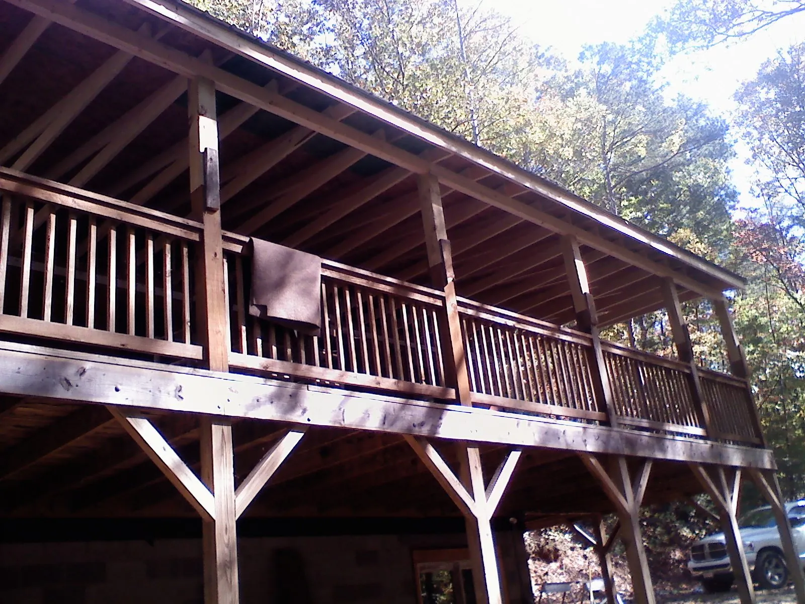 Timber framing under a new elevated porch and deck — Roof Leak Repair in Vidalia by Roofing Brothers